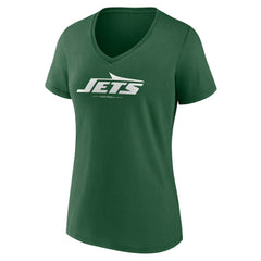 Fanatics New York Jets Women's Team Lock-Up V-Neck T-Shirt Green