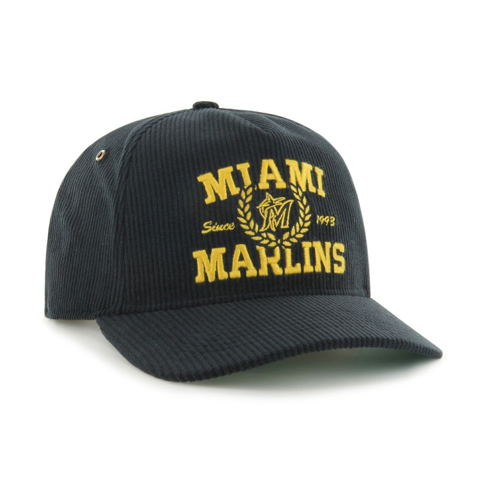 Miami Marlins '47 Laurus Corduroy Hitch Snapback Hat - Black - 47 brand on Sale