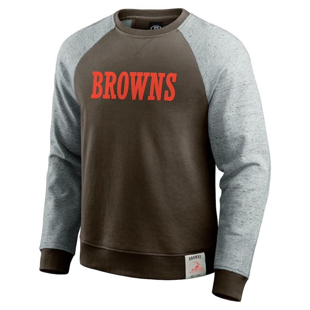 Fanatics Cleveland Browns Darius Rucker Collection Colorblock Pullover Sweatshirt Brown/Heather Gray