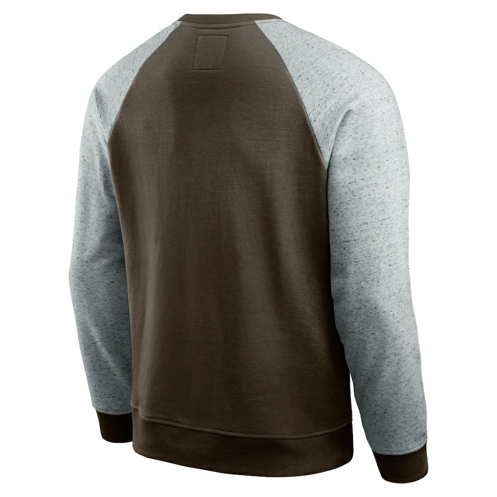 Fanatics Cleveland Browns Darius Rucker Collection Colorblock Pullover Sweatshirt Brown/Heather Gray