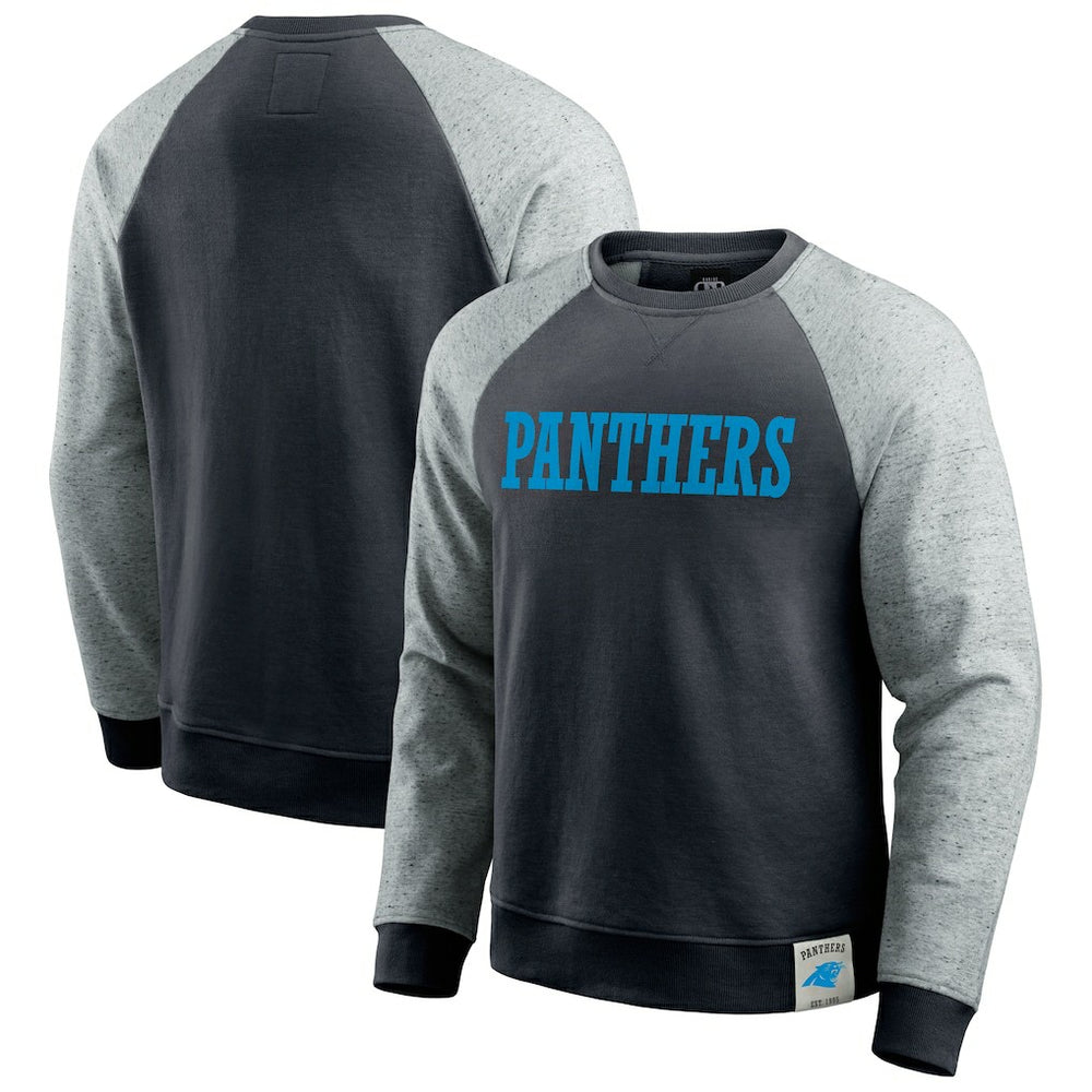 Fanatics Carolina Panthers Darius Rucker Collection Colorblock Pullover Sweatshirt Black/Heather Gray