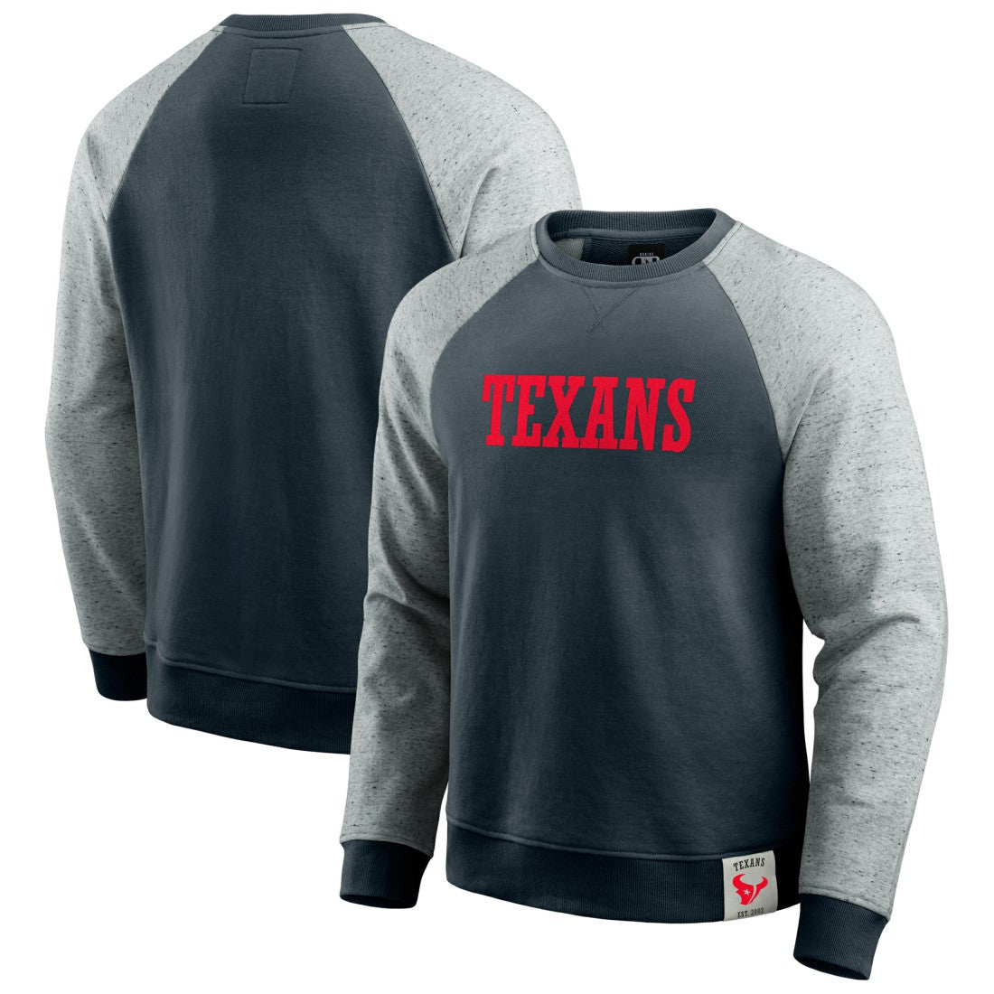 Fanatics Houston Texans Darius Rucker Collection Colorblock Pullover Sweatshirt Navy/Heather Gray