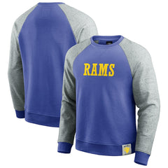 Fanatics Los Angeles Rams Darius Rucker Collection Colorblock Pullover Sweatshirt Royal/Heather Gray