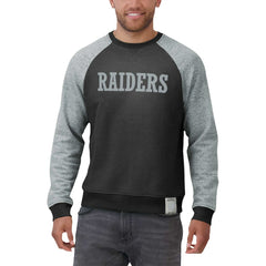 Fanatics Las Vegas Raiders Darius Rucker Collection Colorblock Pullover Sweatshirt Black/Heather Gray