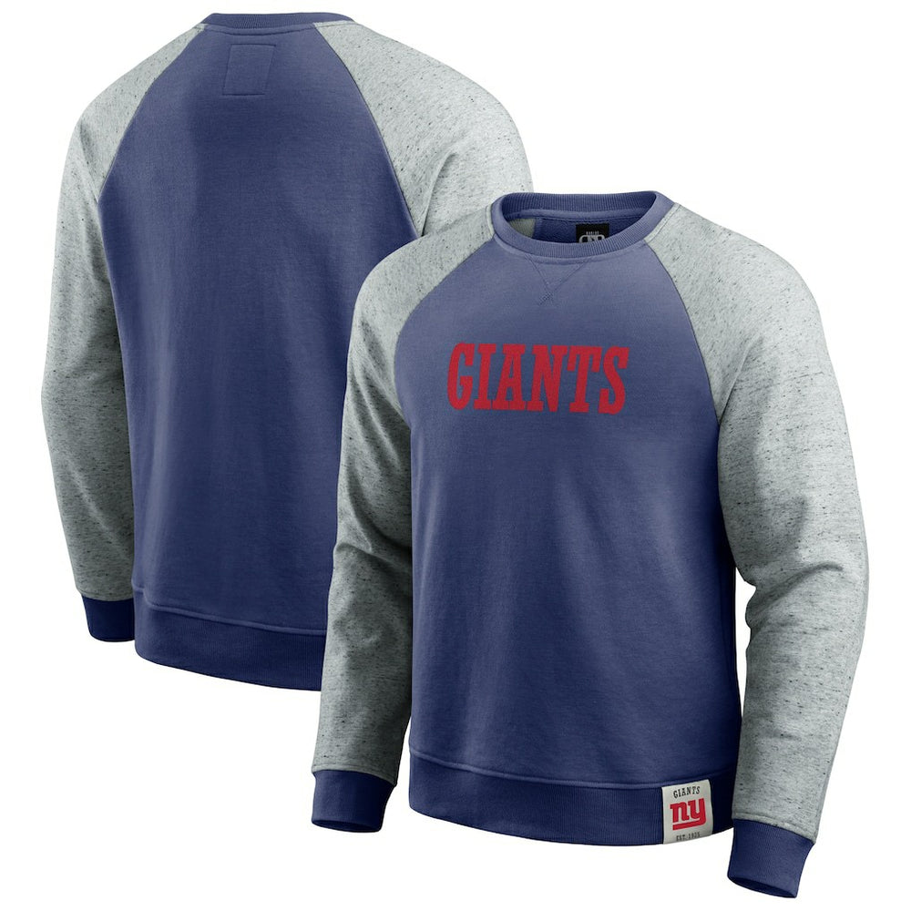 Fanatics New York Giants Darius Rucker Collection Colorblock Pullover Sweatshirt Royal/Heather Gray