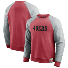 Fanatics San Francisco 49ers Darius Rucker Collection Colorblock Pullover Sweatshirt Scarlet/Heather Gray