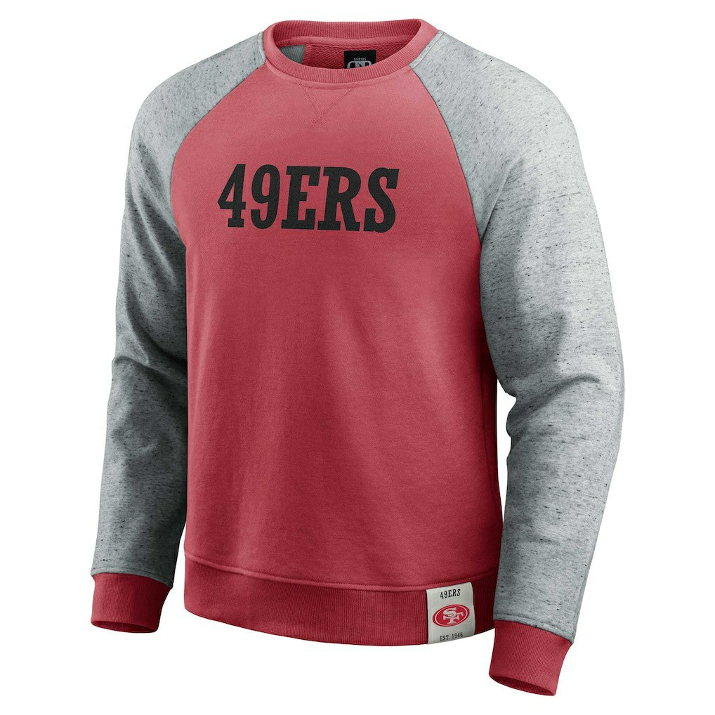 Fanatics San Francisco 49ers Darius Rucker Collection Colorblock Pullover Sweatshirt Scarlet/Heather Gray