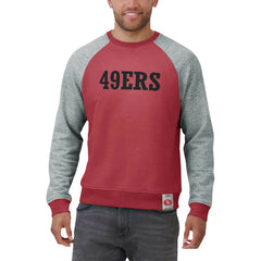 Fanatics San Francisco 49ers Darius Rucker Collection Colorblock Pullover Sweatshirt Scarlet/Heather Gray