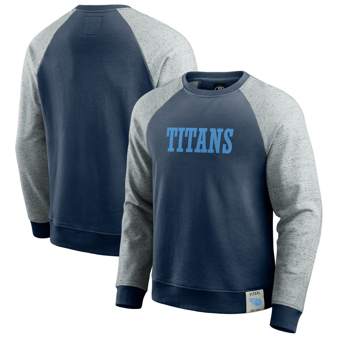 Fanatics Tennessee Titans Darius Rucker Collection Colorblock Pullover Sweatshirt Navy/Heather Gray