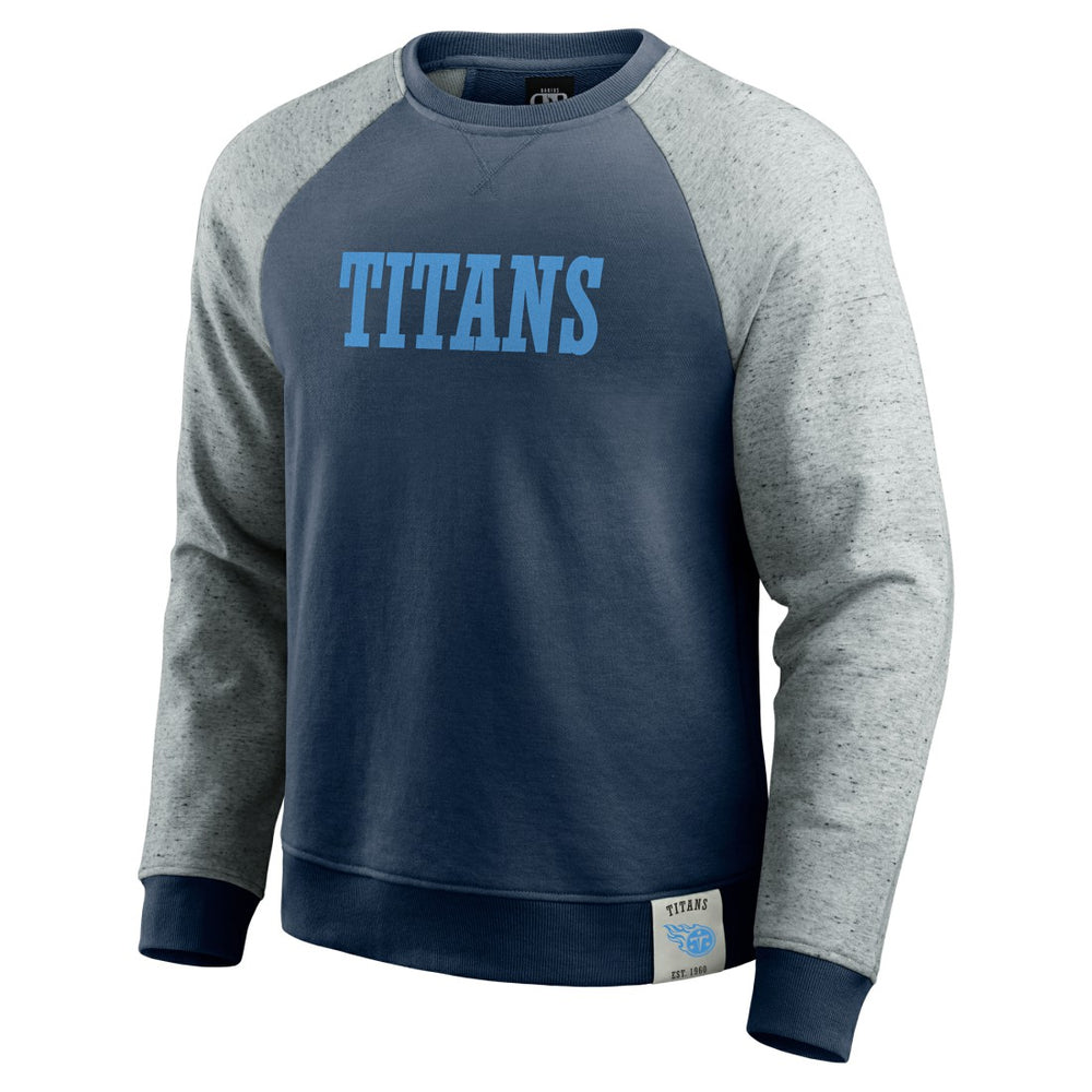 Fanatics Tennessee Titans Darius Rucker Collection Colorblock Pullover Sweatshirt Navy/Heather Gray