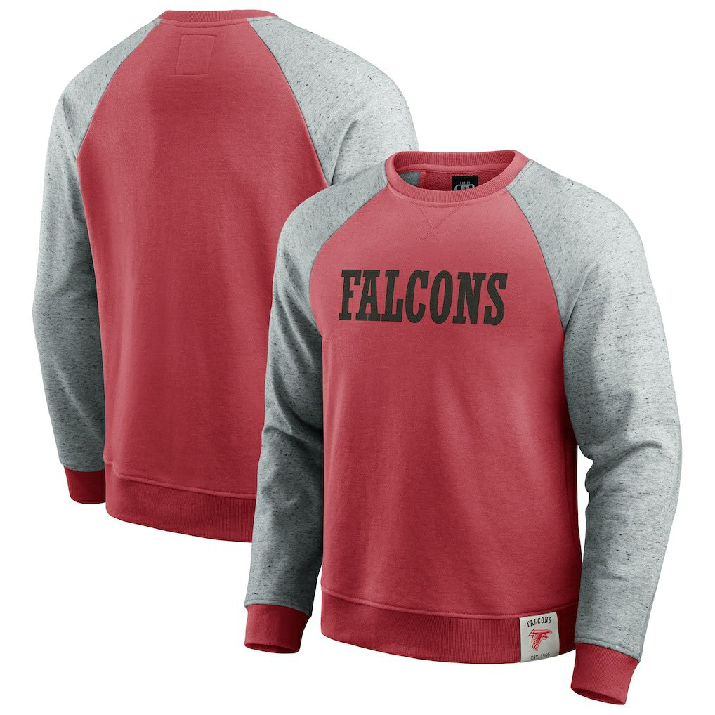 Fanatics Atlanta Falcons Darius Rucker Collection Colorblock Pullover Sweatshirt Red/Heather Gray