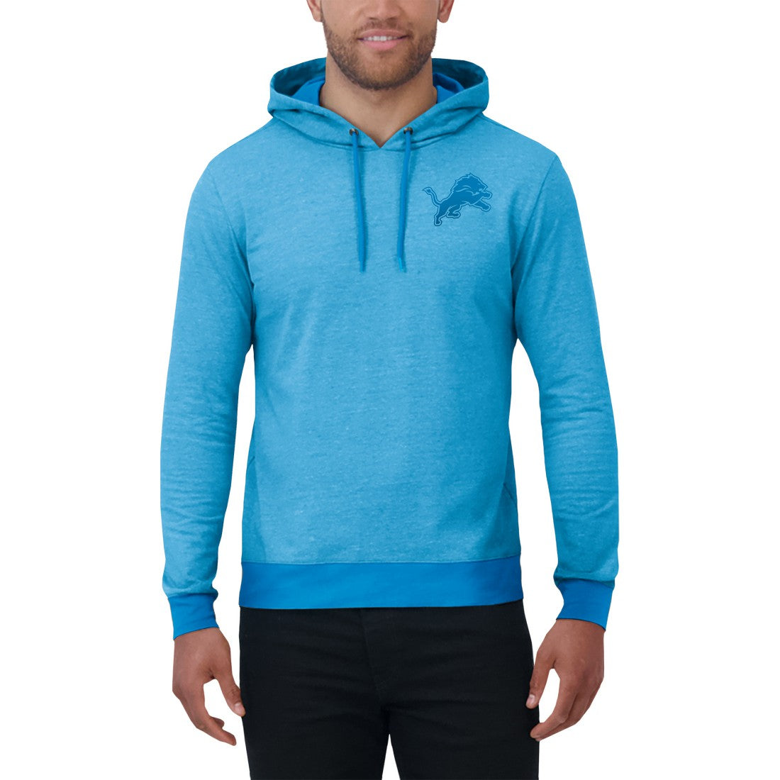 Fanatics Detroit Lions Darius Rucker Collection Tonal Knit Pullover Hoodie Blue