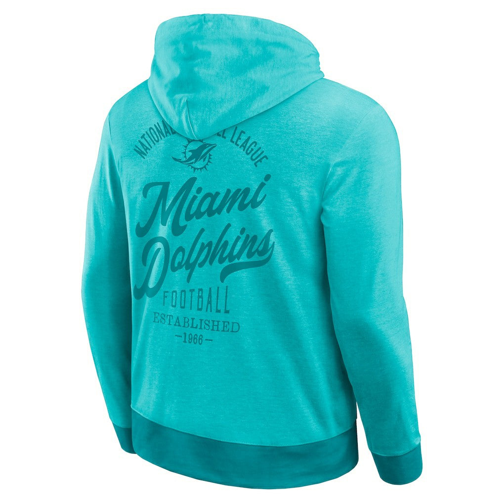 Fanatics Miami Dolphins Darius Rucker Collection Tonal Knit Pullover Hoodie Aqua