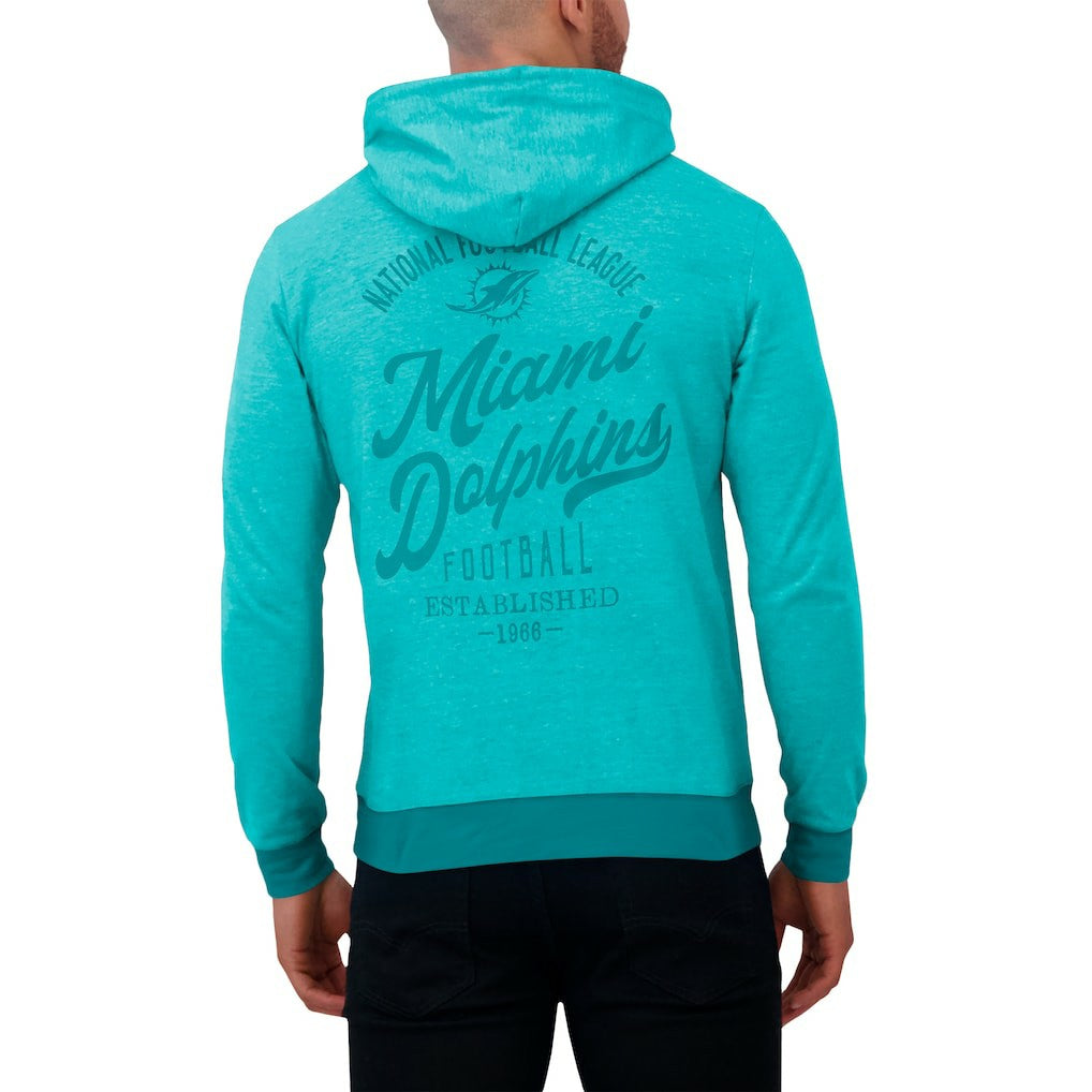 Fanatics Miami Dolphins Darius Rucker Collection Tonal Knit Pullover Hoodie Aqua