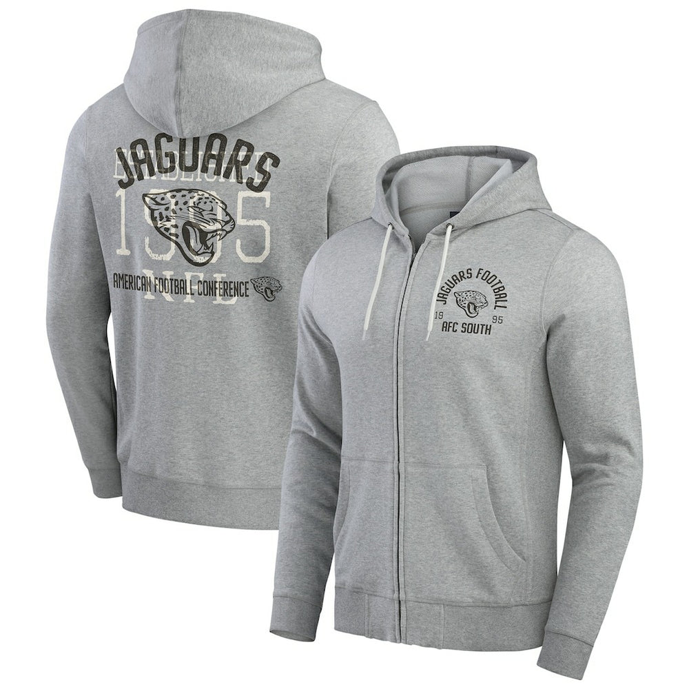 Fanatics Jacksonville Jaguars Darius Rucker Collection Vintage Stripe Full-Zip Hoodie Heather Gray