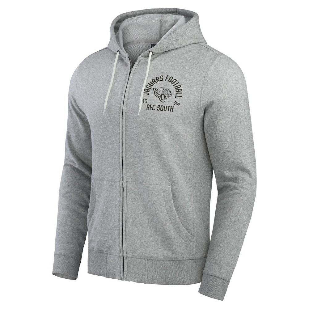 Fanatics Jacksonville Jaguars Darius Rucker Collection Vintage Stripe Full-Zip Hoodie Heather Gray