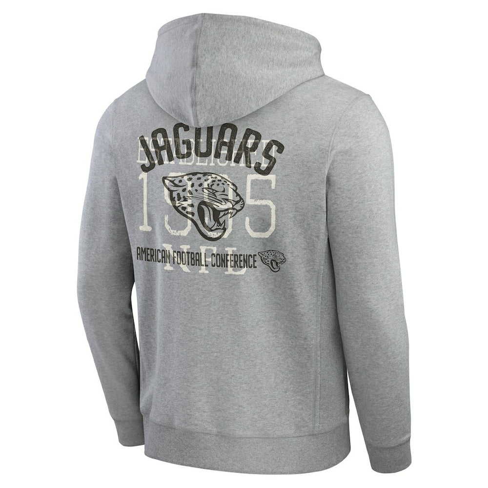 Fanatics Jacksonville Jaguars Darius Rucker Collection Vintage Stripe Full-Zip Hoodie Heather Gray
