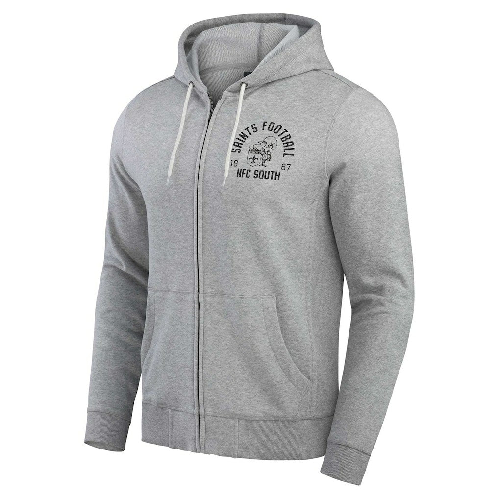 Fanatics New Orleans Saints Darius Rucker Collection Vintage Stripe Full-Zip Hoodie Heather Gray