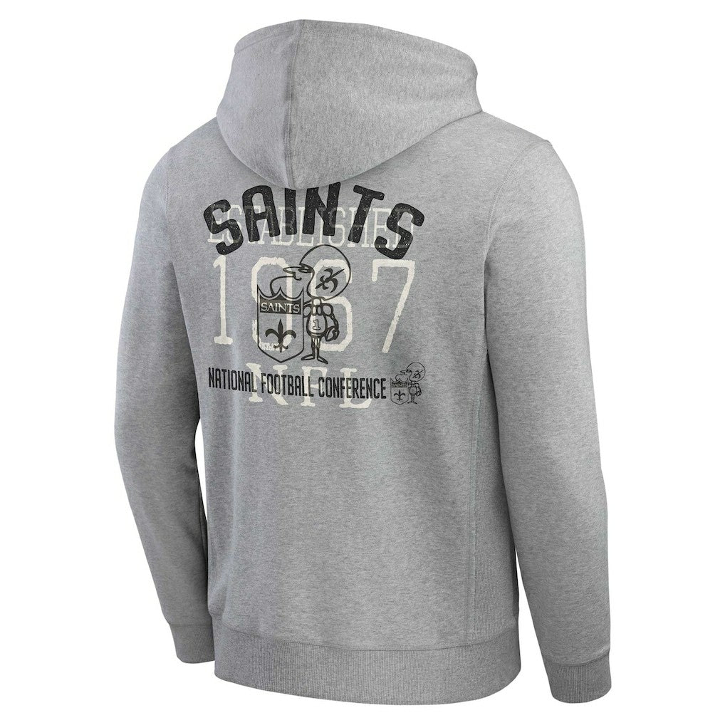 Fanatics New Orleans Saints Darius Rucker Collection Vintage Stripe Full-Zip Hoodie Heather Gray