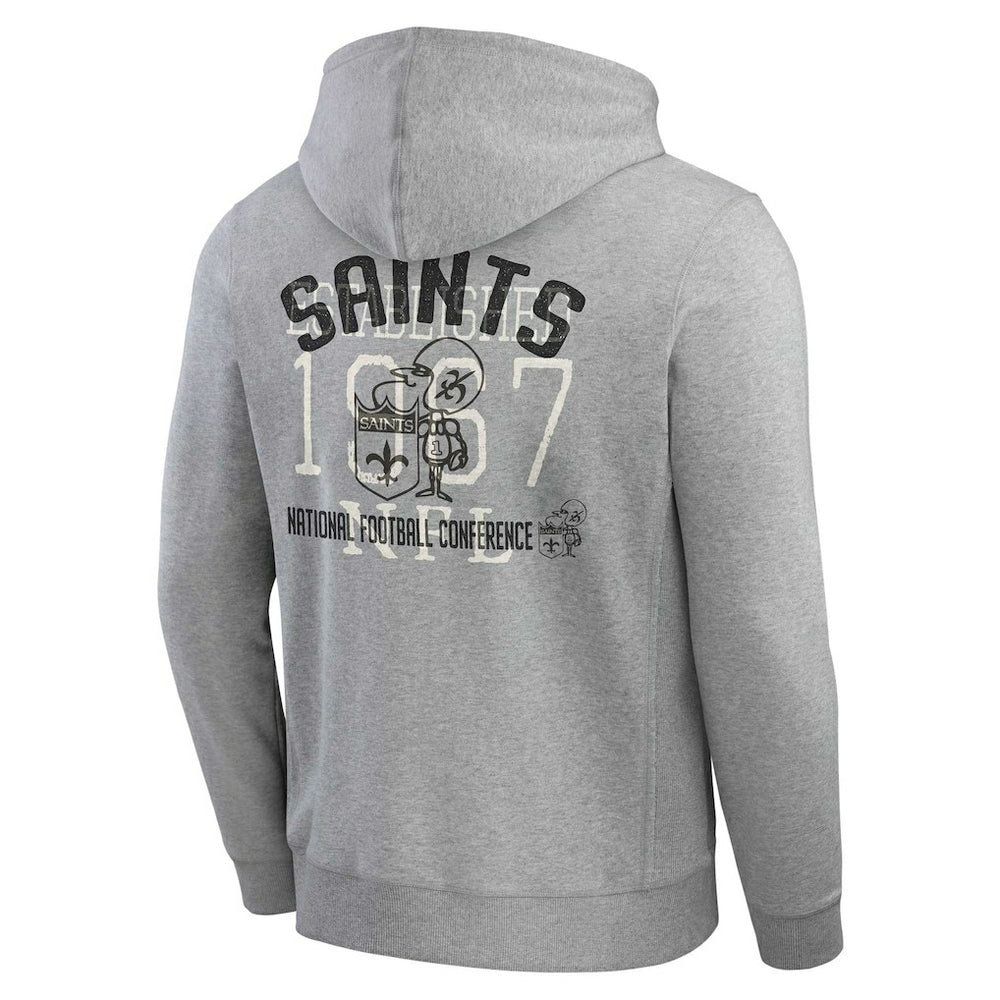 Fanatics New Orleans Saints Darius Rucker Collection Vintage Stripe Full-Zip Hoodie Heather Gray