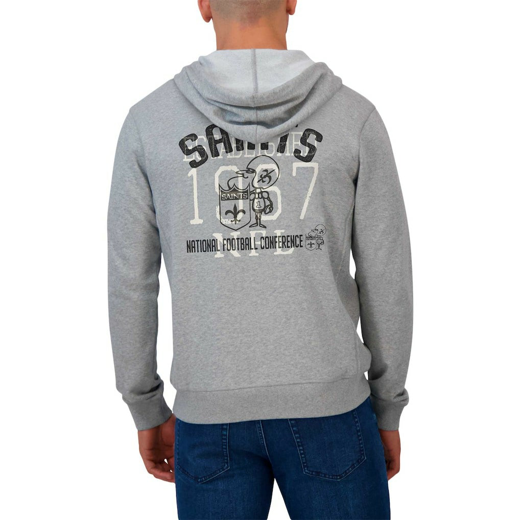 Fanatics New Orleans Saints Darius Rucker Collection Vintage Stripe Full-Zip Hoodie Heather Gray