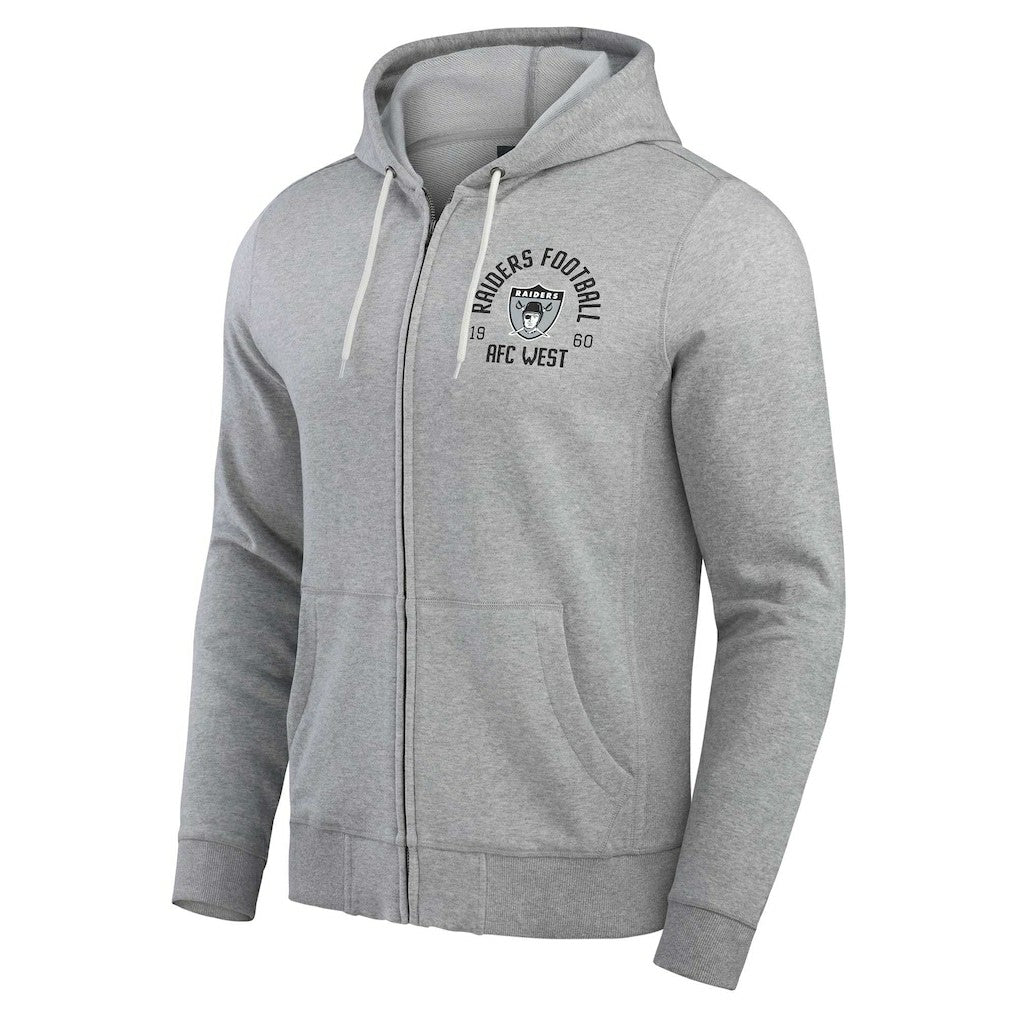 Fanatics Las Vegas Raiders Darius Rucker Collection Vintage Stripe Full-Zip Hoodie Heather Gray