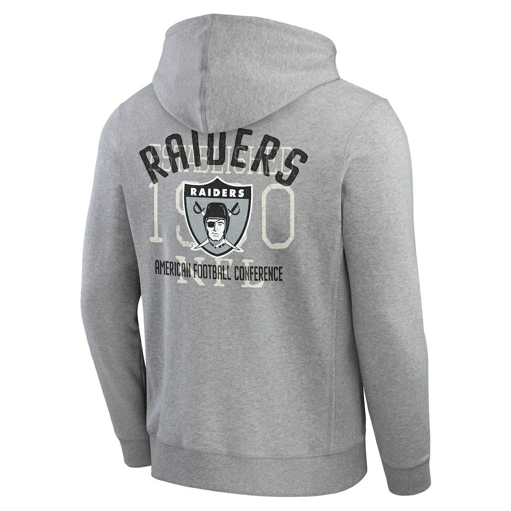 Fanatics Las Vegas Raiders Darius Rucker Collection Vintage Stripe Full-Zip Hoodie Heather Gray