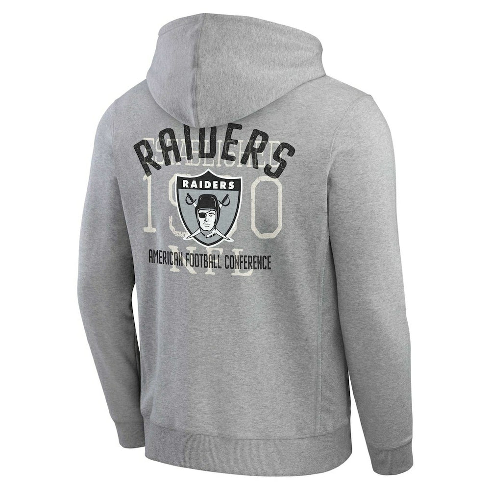 Fanatics Las Vegas Raiders Darius Rucker Collection Vintage Stripe Full-Zip Hoodie Heather Gray