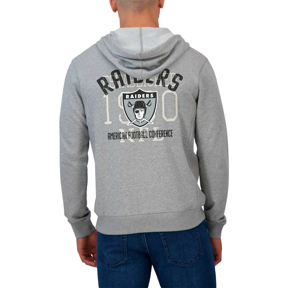 Fanatics Las Vegas Raiders Darius Rucker Collection Vintage Stripe Full-Zip Hoodie Heather Gray