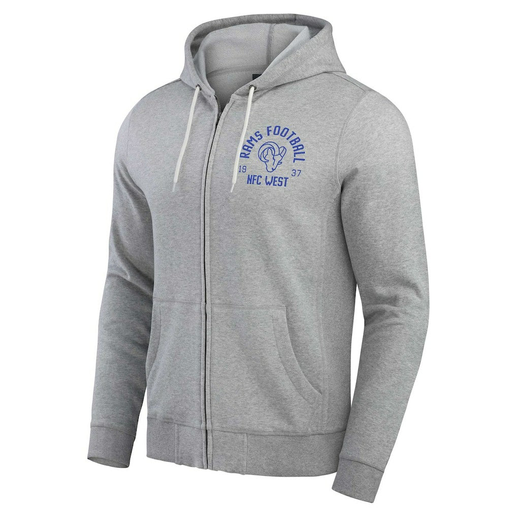 Fanatics Los Angeles Rams Darius Rucker Collection Vintage Stripe Full-Zip Hoodie Heather Gray