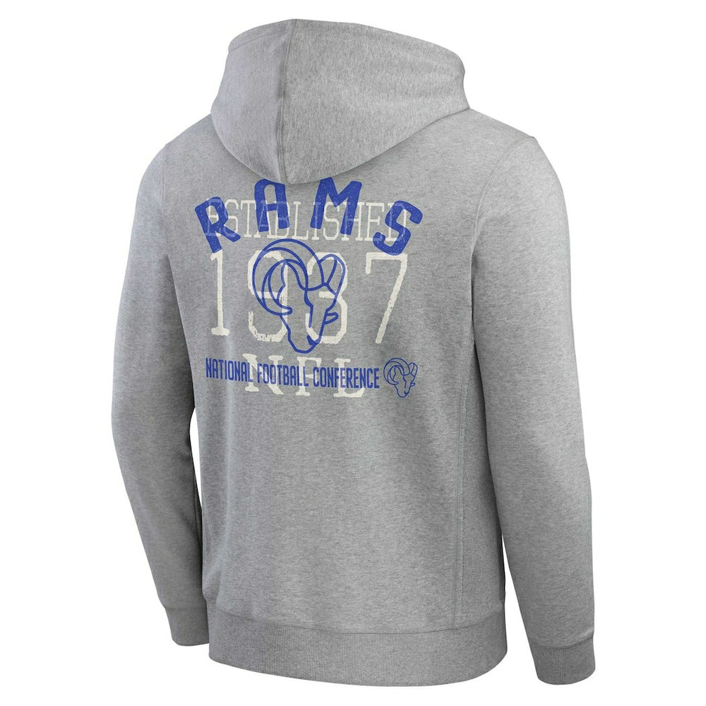 Fanatics Los Angeles Rams Darius Rucker Collection Vintage Stripe Full-Zip Hoodie Heather Gray