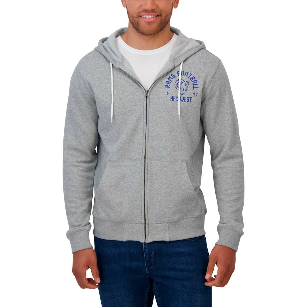 Fanatics Los Angeles Rams Darius Rucker Collection Vintage Stripe Full-Zip Hoodie Heather Gray