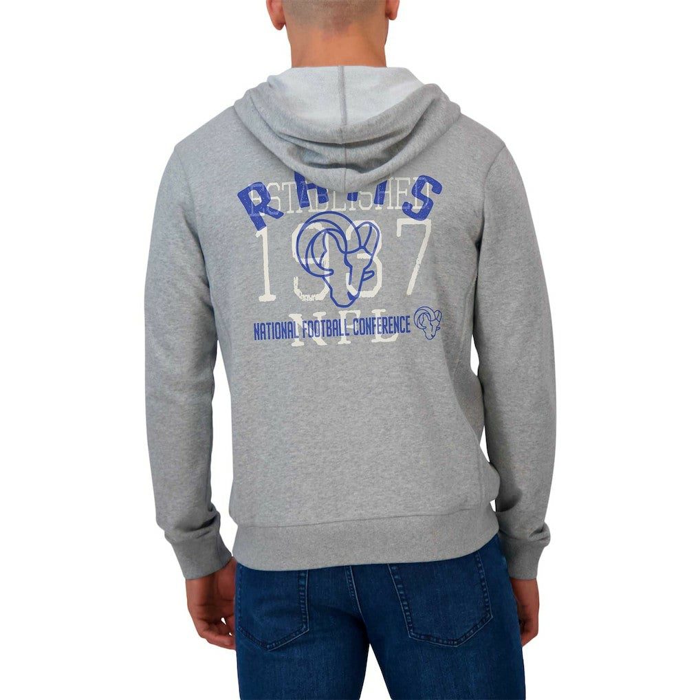 Fanatics Los Angeles Rams Darius Rucker Collection Vintage Stripe Full-Zip Hoodie Heather Gray