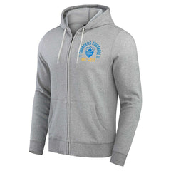 Fanatics Los Angeles Chargers Darius Rucker Collection Vintage Stripe Full-Zip Hoodie Heather Gray