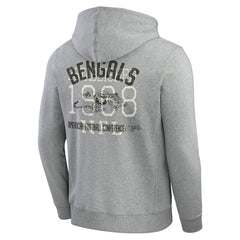 Fanatics Cincinnati Bengals Darius Rucker Collection Vintage Stripe Full-Zip Hoodie Heather Gray