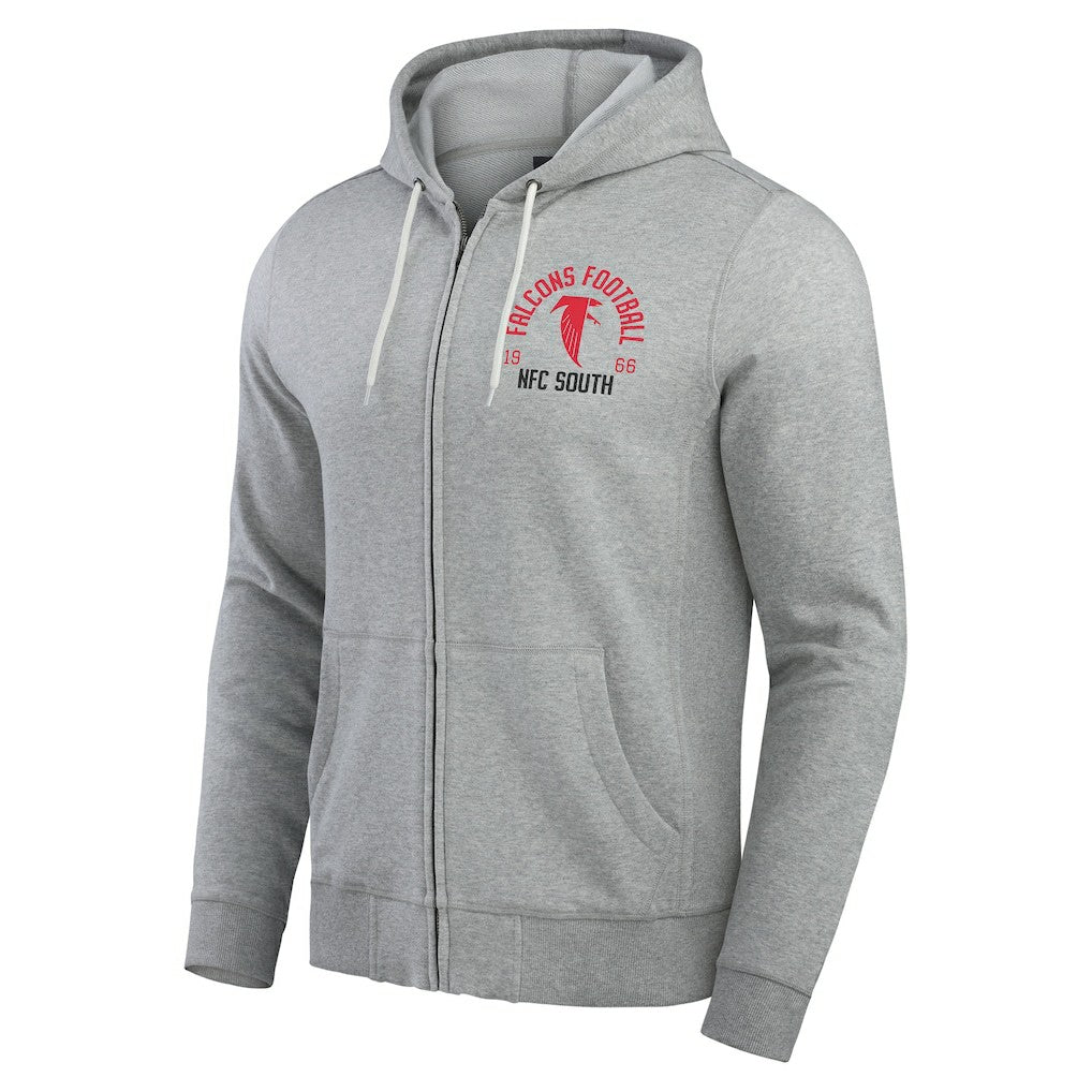 Atlanta Falcons Darius Rucker Collection Vintage Stripe Full-Zip Hoodie Heather Gray