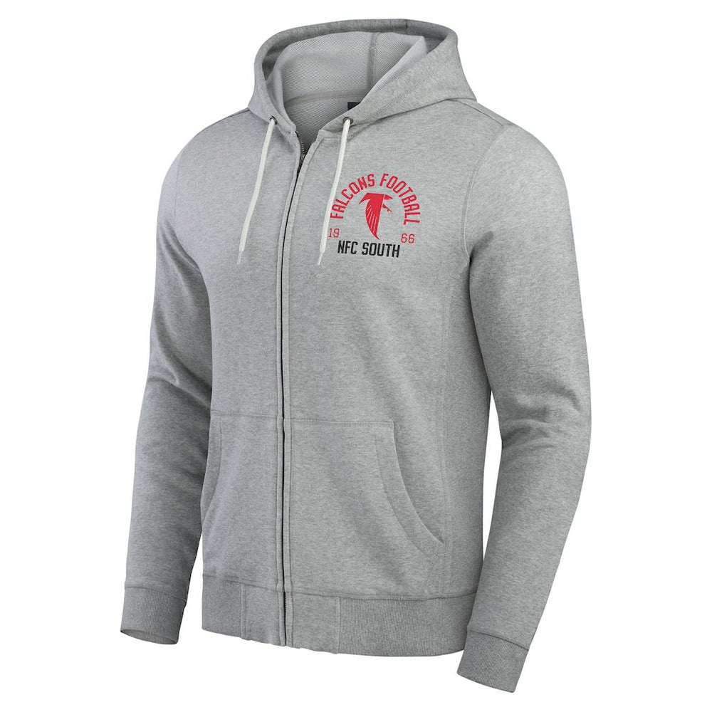 Atlanta Falcons Darius Rucker Collection Vintage Stripe Full-Zip Hoodie Heather Gray