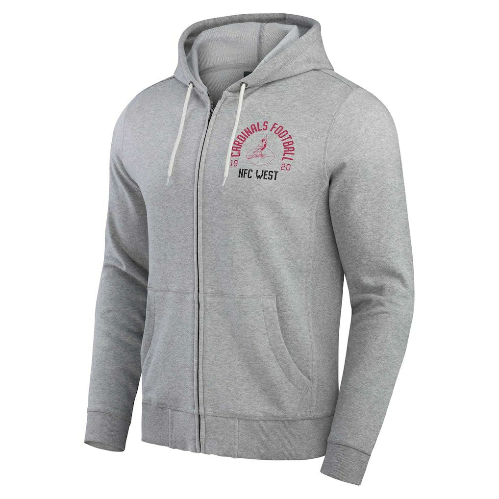Fanatics Arizona Cardinals Darius Rucker Collection Vintage Stripe Full-Zip Hoodie Heather Gray