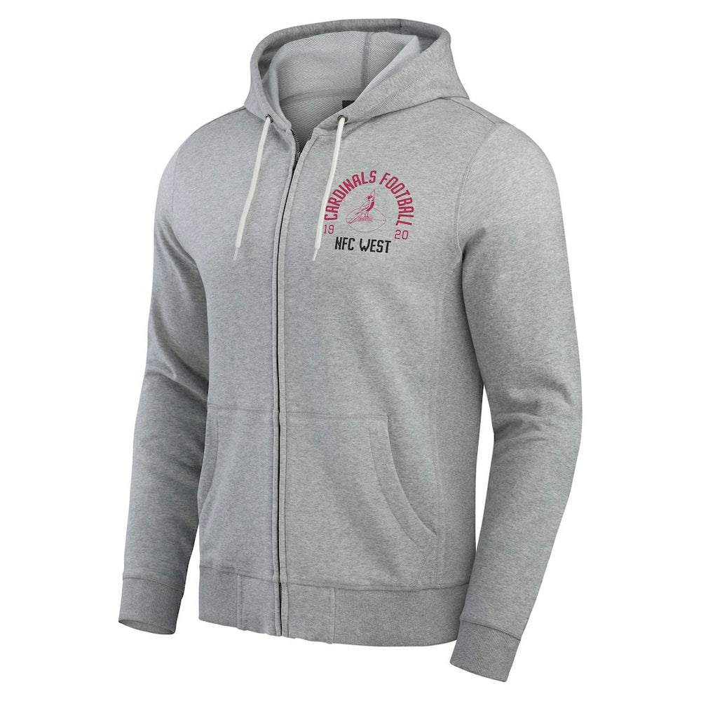 Fanatics Arizona Cardinals Darius Rucker Collection Vintage Stripe Full-Zip Hoodie Heather Gray