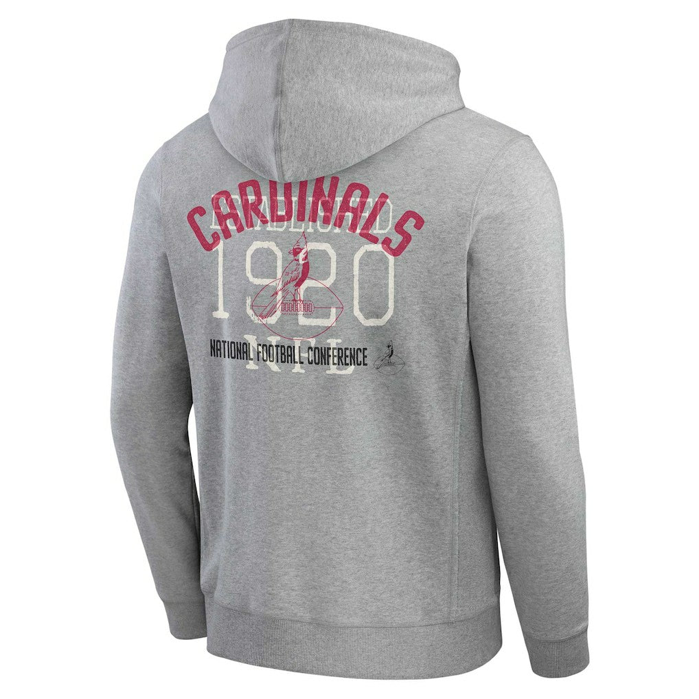 Fanatics Arizona Cardinals Darius Rucker Collection Vintage Stripe Full-Zip Hoodie Heather Gray