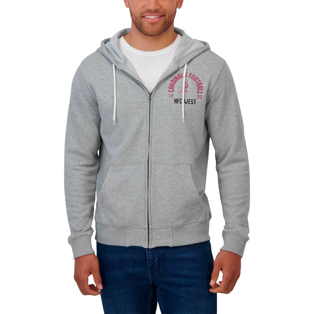 Fanatics Arizona Cardinals Darius Rucker Collection Vintage Stripe Full-Zip Hoodie Heather Gray