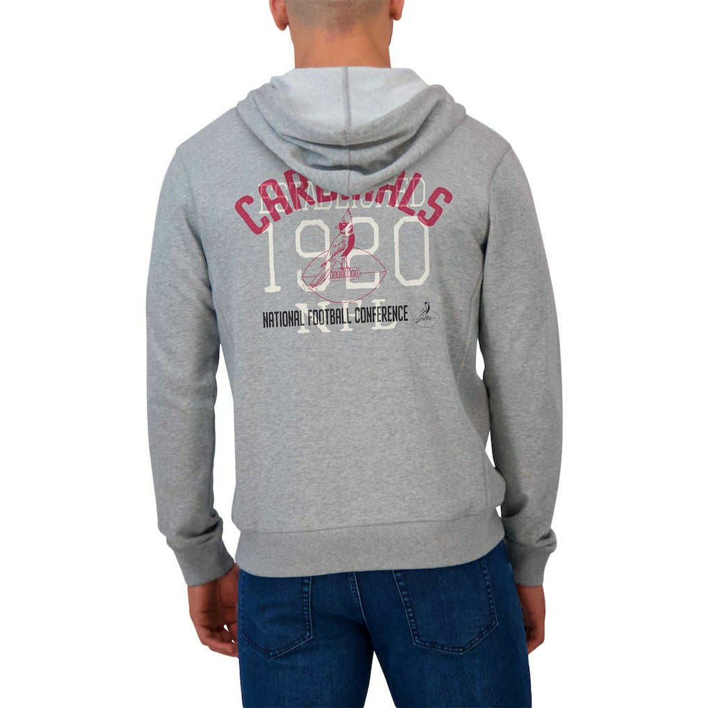 Fanatics Arizona Cardinals Darius Rucker Collection Vintage Stripe Full-Zip Hoodie Heather Gray