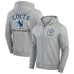 Fanatics Indianapolis Colts Darius Rucker Collection Vintage Stripe Full-Zip Hoodie Heather Gray