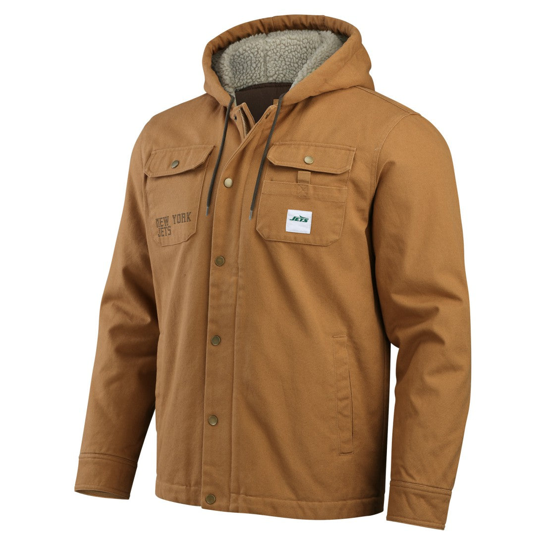 Fanatics New York Jets Darius Rucker Collection Canvas Full-Zip Hoodie Jacket Tan