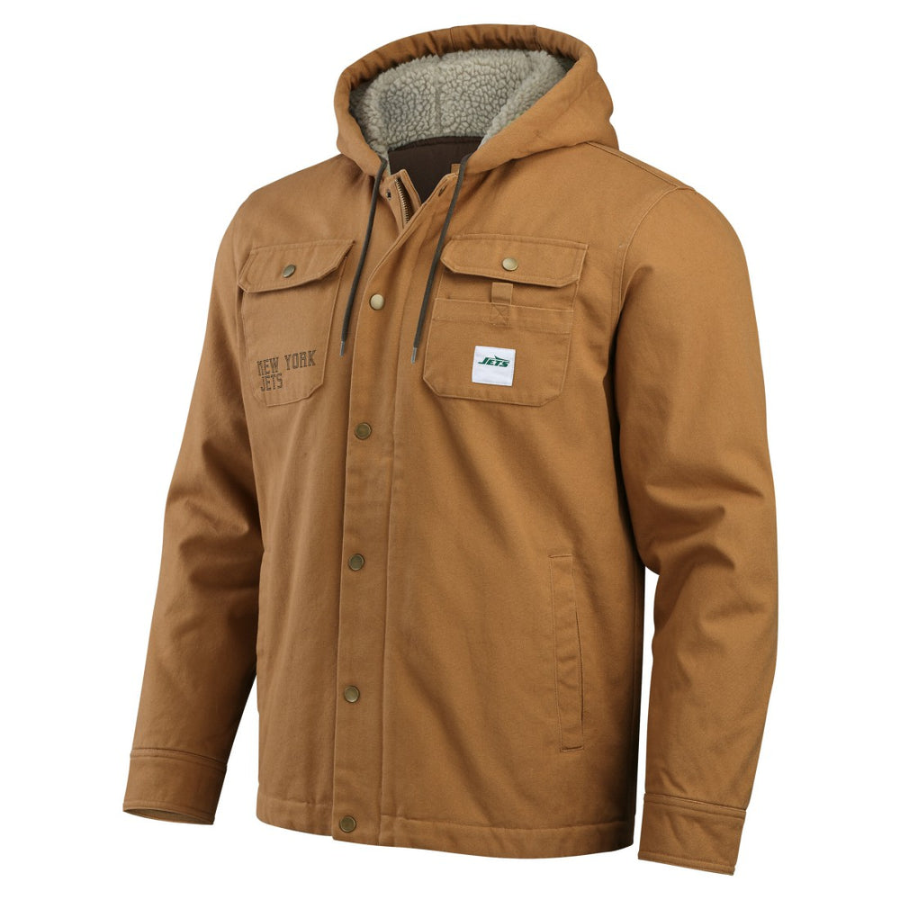 Fanatics New York Jets Darius Rucker Collection Canvas Full-Zip Hoodie Jacket Tan