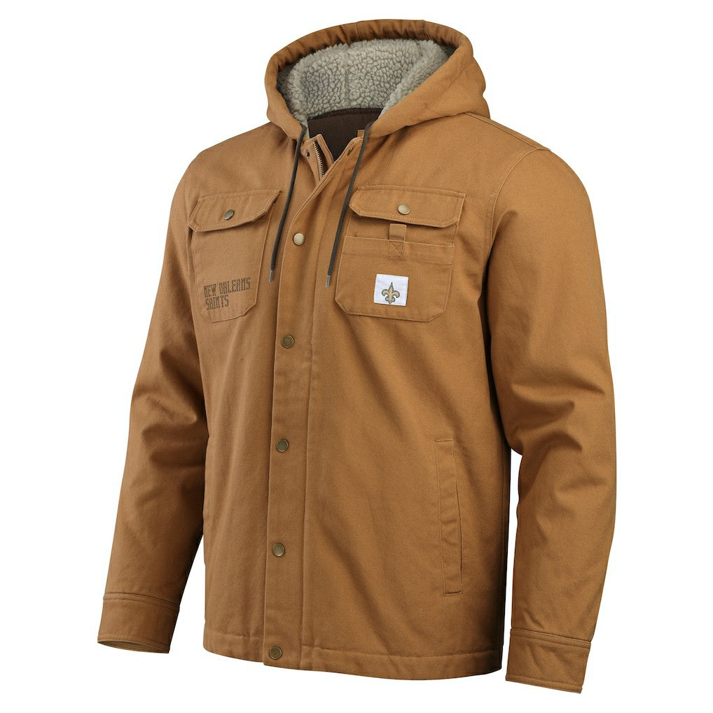 Fanatics New Orleans Saints Darius Rucker Collection Canvas Full-Zip Hoodie Jacket Tan