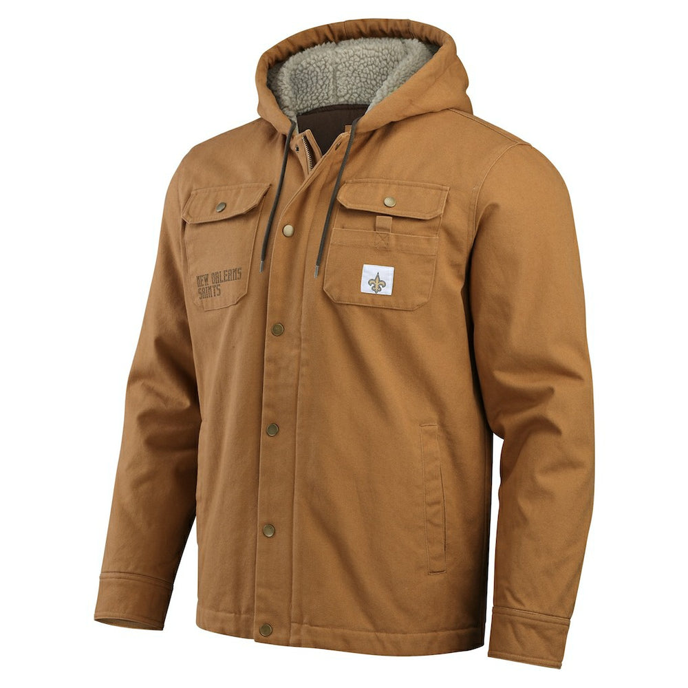 Fanatics New Orleans Saints Darius Rucker Collection Canvas Full-Zip Hoodie Jacket Tan