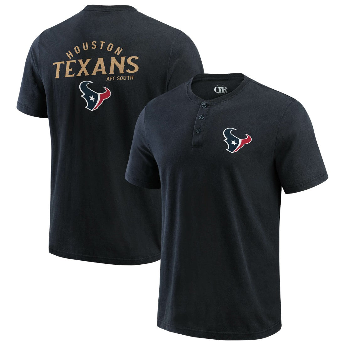 Fanatics Houston Texans Darius Rucker Collection Washed Henley T-Shirt Black