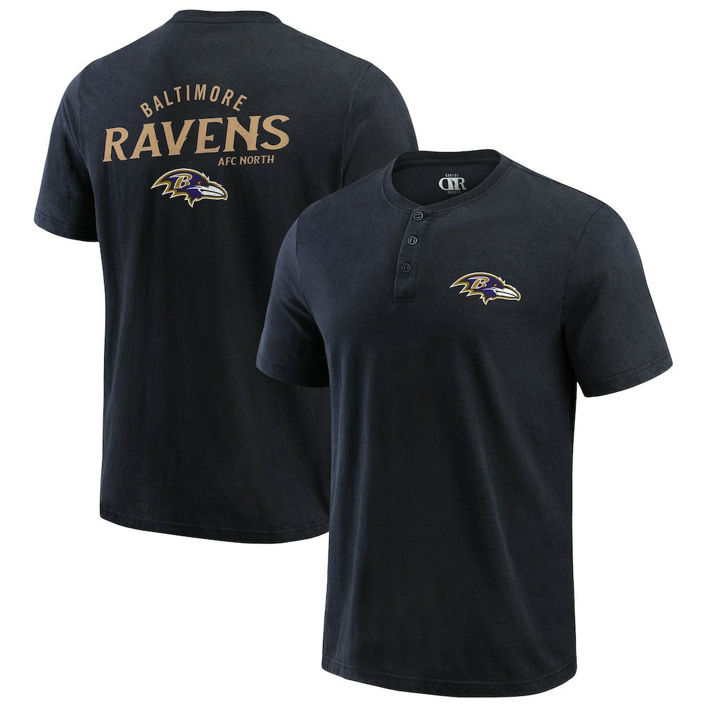 Fanatics Baltimore Ravens Darius Rucker Collection Washed Henley T-Shirt Black
