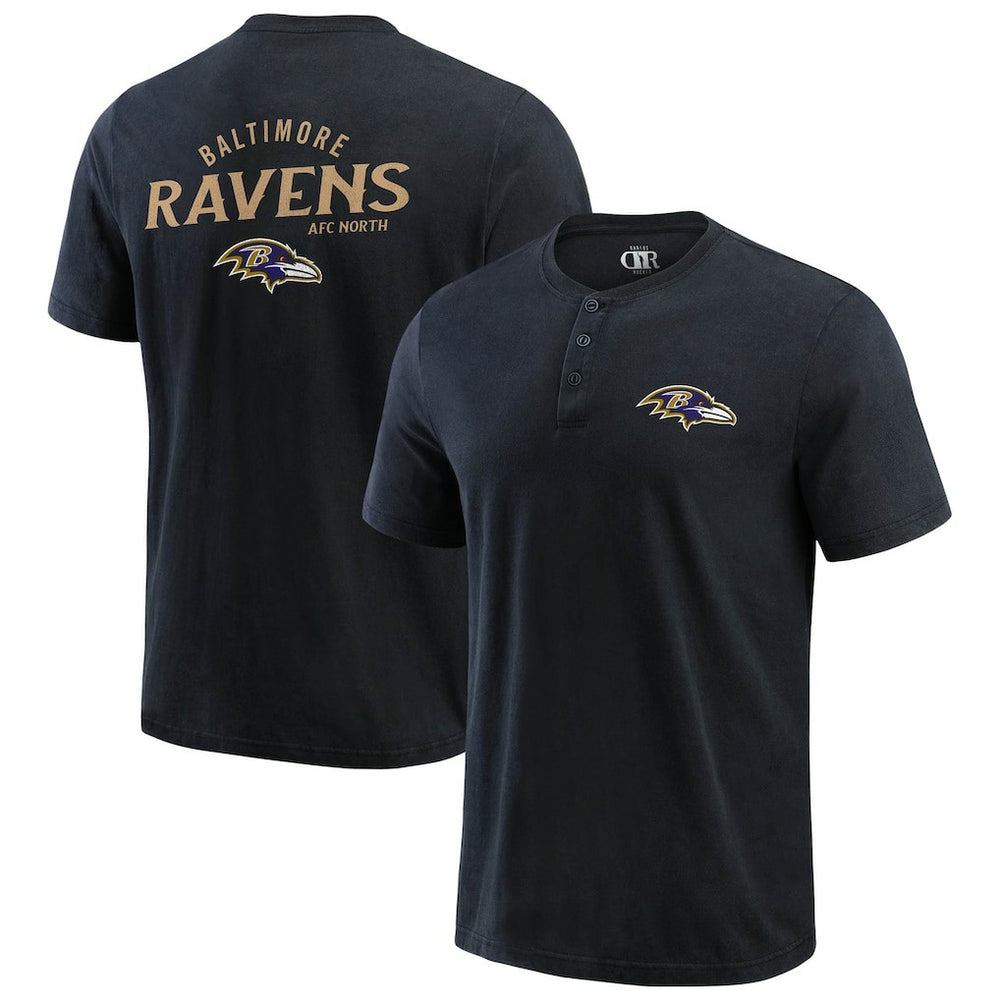 Fanatics Baltimore Ravens Darius Rucker Collection Washed Henley T-Shirt Black